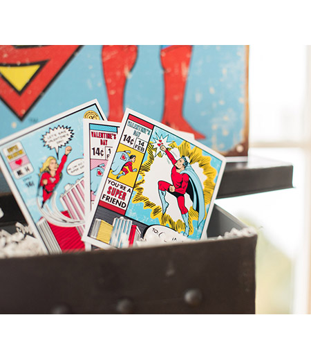 Super Hero Valentine's Day Printable Card Set - Instant Download